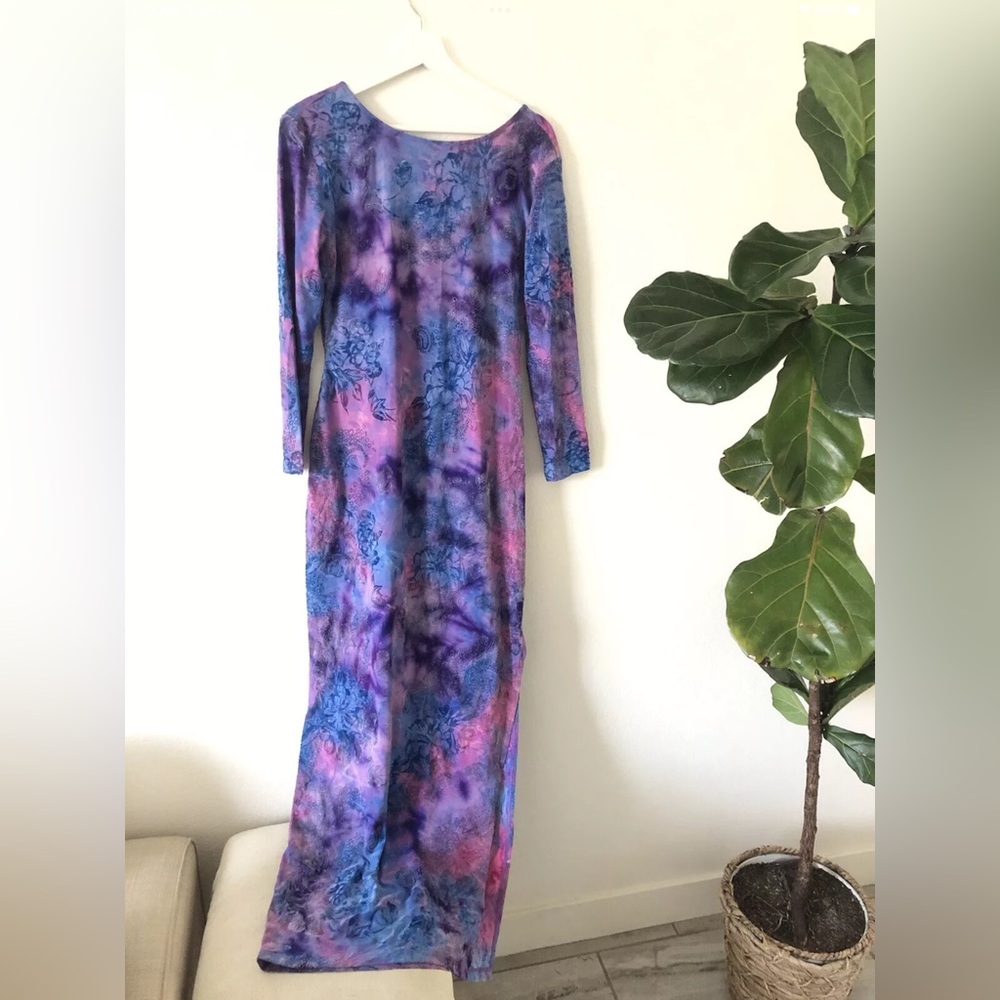 ASA Kaftans Low Back Dress in Purple Size XL Made in India